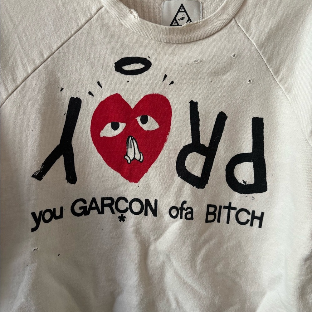 UNIF Cream Sweatshirt with Black Logo - Picture 3 of 6